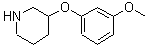 structure of CAS# 902837-25-6, 3-(3-Methoxyphenoxy)piperidine;3-(3-METHOXY-PHENOXY)-PIPERIDINE;MFCD08060989