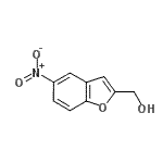 structure of CAS# 90322-48-8, (5-Nitro-1-benzofuran-2-yl)methanol;(5-nitro-1-benzofuran-2-yl)methanol;(5-nitrobenzofuran-2-yl)methanol;MFCD10758066