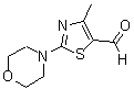 structure of CAS# 90437-72-2, 4-Methyl-2-(4-Morpholinyl)-5-Thiazolecarboxaldehyde;4-Methyl-2-Morpholino-Thiazole-5-Carbaldehyde;4-Methyl-2-Morpholino-5-Thiazolecarboxaldehyde;4-Methyl-2-Morpholin-4-Yl-Thiazole-5-Carbaldehyde