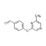 structure of CAS# 906353-01-3, 4-[(6-Methyl-2-pyrazinyl)oxy]benzaldehyde;4-(6-methylpyrazin-2-yloxy)benzaldehyde;4-[(6-Methylpyrazin-2-yl)oxy]benzaldehyde;4-[(6-Methylpyrazin-2-yl)oxy]benzaldehyde 97%