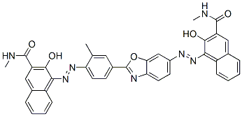 CAS#: 90883-74-2， 3-Hydroxy-4-[[4-[6-[[2-hydroxy-3-[(methylamino)carbonyl]naphthyl]azo]benzoxazol-2-yl]-2-methylphenyl]azo]-N-methylnaphthalene-2-carboxamide