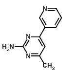 structure of CAS# 90916-52-2, 4-Methyl-6-(3-pyridinyl)-2-pyrimidinamine;3-(2-Amino-4-methylpyrimidin-6-yl)pyridine;4-methyl-6-(3-pyridyl)pyrimidine-2-ylamine;4-Methyl-6-pyridin-3-ylpyrimidin-2-amine