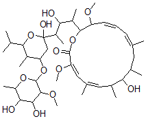 structure of CAS# 91021-66-8, Leucanicidin;(3E,5E,11E,13Z)-16-[4-[4-(4,5-Dihydroxy-3-Methoxy-6-Methyloxan-2-Yl)Oxy-2-Hydroxy-5-Methyl-6-Propan-2-Yloxan-2-Yl]-3-Hydroxypentan-2-Yl]-8-Hydroxy-3,15-Dimethoxy-5,7,9,11-Tetramethyl-1-Oxacyclohexadeca-3,5,11,13-Tetraen-2-One;(3E,5E,11E,13E)-16-[3-[4-(4,5
