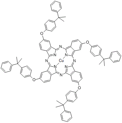 CAS#: 91083-47-5， {2,9,16,24-Tetrakis[4-(2-phenyl-2-propanyl)phenoxy]-29H,31H-phthalocyaninato(2-)-kappa<sup>2</sup>N<sup>29</sup>,N<sup>31</sup>}copper