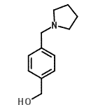 structure of CAS# 91271-60-2, [4-(1-Pyrrolidinylmethyl)phenyl]methanol;[4-(pyrrolidin-1-ylmethyl)phenyl]methanol;[4-(pyrrolidinylmethyl)phenyl]methan-1-ol;MFCD08690298