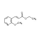 structure of CAS# 912760-91-9, Ethyl (2E)-3-(2-methoxy-3-pyridinyl)acrylate;3-(2-METHOXY-PYRIDIN-3-YL)-ACRYLIC ACID ETHYL ESTER;ethyl (2E)-3-(2-methoxy(3-pyridyl))prop-2-enoate;Ethyl (2E)-3-(2-Methoxypyridin-3-Yl)Prop-2-Enoate