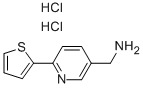 structure of CAS# 913830-32-7, 6-(2-Thienyl)-3-Pyridinemethanamine Hydrochloride (1:2);5-(Aminomethyl)-2-(Thien-2-Yl)Pyridine Dihydrochloride, 2-[5-(Aminomethyl)Pyridin-2-Yl]Thiophene Dihydrochloride;(6-THIEN-2-YLPYRIDIN-3-YL)METHYLAMINE DIHYDROCHLORIDE;5-(Aminomethyl)-2-Thien-2-Ylpyridine Dihydrochloride