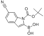 structure of CAS# 913835-67-3, 2-Borono-6-Cyano-1H-Indole-1-carboxylic Acid 1-(1,1-Dimethylethyl) Ester;1H-Indole-1-Carboxylic Acid, 2-Borono-6-Cyano-, 1-(1,1-Dimethylethyl) Ester (9CI);1-(Tert-Butoxycarbonyl)-6-Cyano-1H-Indole-2-Boronic Acid;6-CYANO-1H-INDOL-2-YLBORONIC ACID, N-BOC PROTECTED 96