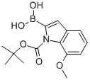 结构式 CAS# 913835-81-1, 2-硼酸基-7-甲氧基-1H-吲哚-1-羧酸 1-叔丁酯