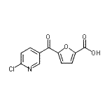 structure of CAS# 914203-44-4, 5-[(6-Chloro-3-pyridinyl)carbonyl]-2-furoic acid;5-(6-Chloronicotinoyl)-2-furoic acid