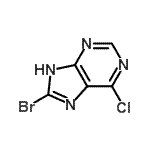 structure of CAS# 914220-07-8, 8-Bromo-6-chloro-9H-purine;No