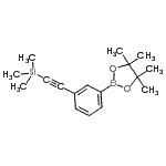 structure of CAS# 915402-03-8, Trimethyl{[3-(4,4,5,5-tetramethyl-1,3,2-dioxaborolan-2-yl)phenyl]ethynyl}silane;3-(4,4,5,<wbr>5-Tetrame<wbr>thyl-[1,3<wbr>,2]dioxab<wbr>orolan-2-<wbr>yl)-pheny<wbr>lethynyl-<wbr>trimethyl<wbr>silane;4,4,5,5-T<wbr>etramethy<wbr>l-2-(3-tr<wbr>imethylsi<wbr>lanylethy<wbr>nyl-pheny<wbr>l)-[1,3,2<wbr>]dioxabor<wbr>olane;MFCD08706285