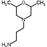 structure of CAS# 91551-59-6, 3-(2,6-Dimethyl-4-morpholinyl)-1-propanamine;[3-(2,6-dimethylmorpholin-4-yl)propyl]amine;3-(2,6-Dimethyl morpholin-4-yl)propan-1-amine;4-morpholinepropanamine, 2,6-dimethyl-