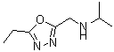 structure of CAS# 915920-02-4, N-[(5-Ethyl-1,3,4-oxadiazol-2-yl)methyl]-2-propanamine;N-((5-ethyl-1,3,4-oxadiazol-2-yl)methyl)propan-2-amine;N-[(5-Ethyl-1,3,4-oxadiazol-2-yl)methyl]-N-isopropylamine;N-[(5-ethyl-1,3,4-oxadiazol-2-yl)methyl]propan-2-amine