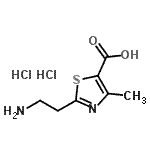 structure of CAS# 915921-10-7, 2-(2-aminoethyl)-4-methyl-thiazole-5-carboxylic acid dihydrochloride;2-(2-amin<wbr>oethyl)-4<wbr>-methyl-1<wbr>,3-thiazo<wbr>le-5-carb<wbr>oxylic ac<wbr>id dihydr<wbr>ochloride;MFCD17480470