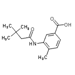 structure of CAS# 915921-64-1, 3-[(3,3-Dimethylbutanoyl)amino]-4-methylbenzoic acid;3-(3,3-dimethylbutanoylamino)-4-methylbenzoic acid;3-[(3,3-Dimethylbutanoyl)amino]-4-methylbenzoic acid;3-[(3,3-dimethylbutanoyl)amino]-4-methylbenzoicacid