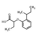 structure of CAS# 915921-89-0, 2-(2-sec-Butylphenoxy)butanoic acid;2-(2-(sec-butyl)phenoxy)butanoic acid;2-[2-(butan-2-yl)phenoxy]butanoic acid;2-[2-(methylpropyl)phenoxy]butanoic acid