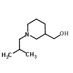 structure of CAS# 915924-08-2, (1-Isobutyl-3-piperidinyl)methanol;(1-isobutylpiperidin-3-yl)methanol;3-piperidinemethanol, 1-(2-methylpropyl);3-piperidinemethanol, 1-(2-methylpropyl)-