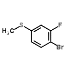 structure of CAS# 917562-25-5, 1-Bromo-2-fluoro-4-(methylsulfanyl)benzene;(4-bromo-3-fluorophenyl)(methyl)sulfane;1-Bromo-2-fluoro-4-(methylsulfanyl)benzene;1-Bromo-2-fluoro-4-(methylthio)benzene