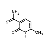 structure of CAS# 92303-09-8, 6-Methyl-2-oxo-1,2-dihydro-3-pyridinecarbothioamide;2-Hydroxy-6-methylpyridine-3-thiocarboxamide, 97%;Maybridge4_000743