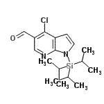 structure of CAS# 924655-39-0, 4-Chloro-1-(triisopropylsilyl)-1H-pyrrolo[2,3-b]pyridine-5-carbaldehyde;1H-Pyrrol<wbr>o[2,3-b]p<wbr>yridine-5<wbr>-carboxal<wbr>dehyde, 4<wbr>-chloro-1<wbr>-[tris(1-<wbr>methyleth<wbr>yl)silyl]-