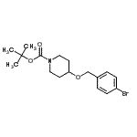 structure of CAS# 930111-10-7, 2-Methyl-2-propanyl 4-[(4-bromobenzyl)oxy]-1-piperidinecarboxylate;4-(4-Bromobenzyloxy)piperidine, N-BOC protected 97%;tert-Butyl 4-(4-bromobenzyloxy)piperidine-1-carboxylate;tert-butyl 4-[(4-bromobenzyl)oxy]piperidine-1-carboxylate