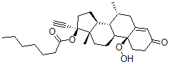 CAS#: 93176-68-2， 10-Hydroperoxy-7-Methylnorethindrone 17-Heptanoate