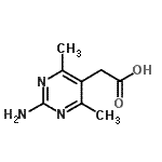 结构式 CAS# 933687-60-6, (2-氨基-4,6-二甲基-5-嘧啶基)乙酸