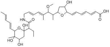 CAS#: 93522-10-2， (2E,4E,6E)-7-[3-hydroxy-5-[(4E,6E)-3-methoxy-4-methyl-8-[2-[2,4,5-trihydroxy-5-methyl-6-[(1E,3E)-penta-1,3-dienyl]oxan-2-yl]butanoylamino]octa-4,6-dien-2-yl]oxolan-2-yl]hepta-2,4,6-trienoic acid