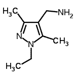 结构式 CAS# 936940-14-6, 1-(1-乙基-3,5-二甲基-1H-吡唑-4-基)甲胺