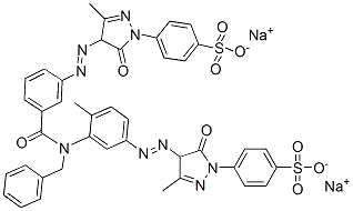 CAS#: 93783-19-8， Disodium 4-[4-[[3-[Benzyl[3-[[4,5-Dihydro-3-Methyl-5-Oxo-1-(4-Sulphonatophenyl)-1H-Pyrazol-4-Yl]Azo]Benzoyl]Amino]-P-Tolyl]Azo]-4,5-Dihydro-3-Methyl-5-Oxo-1H-Pyrazol-1-Yl]Benzenesulphonate