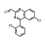 structure of CAS# 93955-15-8, 6-Chloro-4-(2-chlorophenyl)-2-quinazolinecarbaldehyde;6-Chloro-<wbr>4-(2-chlo<wbr>rophenyl)<wbr>-1,3-benz<wbr>odiazine-<wbr>2-carboxa<wbr>ldehyde;6-Chloro-<wbr>4-(2-chlo<wbr>rophenyl)<wbr>-1,3-benz<wbr>odiazine-<wbr>2-carboxa<wbr>ldehyde, <wbr>6-Chloro-<wbr>4-(2-chlo<wbr>rophenyl)<wbr>-2-formyl<wbr>quinazoli<wbr>ne;6-Chloro-<wbr>4-(2-chlo<wbr>rophenyl)<wbr>-1,3-benz<wbr>odiazine-<wbr>2-carboxa<wbr>ldehyde; <wbr>6-Chloro-<wbr>4-(2-chlo<wbr>rophenyl)<wbr>-2-formyl<wbr>quinazoli<wbr>ne