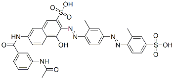 CAS#: 94108-92-6， 7-[[3-(Acetylamino)Benzoyl]Amino]-4-Hydroxy-3-[[2-Methyl-4-[(2-Methyl-4-Sulphophenyl)Azo]Phenyl]Azo]Naphthalene-2-Sulphonic Acid