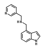 structure of CAS# 941239-16-3, 1-(1H-Indol-4-yl)-N-(3-pyridinylmethyl)methanamine;(1H-indol-4-ylmethyl)(pyridin-3-ylmethyl)amine;(indol-4-ylmethyl)(3-pyridylmethyl)amine;1-(1H-indol-4-yl)-N-(pyridin-3-ylmethyl)methanamine