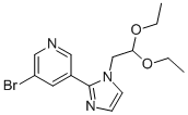structure of CAS# 941294-55-9, 3-Bromo-5-[1-(2,2-Diethoxyethyl)-1H-Imidazol-2-Yl]-Pyridine