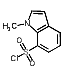 structure of CAS# 941716-95-6, 1-Methyl-1H-indole-7-sulfonyl chloride;1-Methyl-1H-indole-7-sulfonyl chloride;1-Methyl-1H-indole-7-sulphonyl chloride;1-Methyl-1H-indole-7-sulphonyl chloride 97%