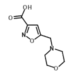 structure of CAS# 944450-97-9, 5-(Morpholin-4-ium-4-ylmethyl)-1,2-oxazole-3-carboxylate;5-(morpholin-4-ylmethyl)isoxazole-3-carboxylic acid;5-Morpholin-4-ylmethyl-isoxazole-3-carboxylic acid;MFCD06804399