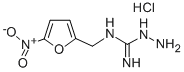 structure of CAS# 946-48-5, 2-[(5-Nitrofuran-2-Yl)Methylideneamino]Guanidine Hydrochloride;2-[(5-Nitro-2-Furyl)Methyleneamino]Guanidine Hydrochloride;Nsc 6459;D02526