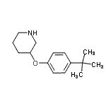 structure of CAS# 946714-50-7, 3-[4-(2-Methyl-2-propanyl)phenoxy]piperidine;3-(4-(tert-butyl)phenoxy)piperidine;3-[4-(tert-Butyl)phenoxy]piperidine;MFCD08687205