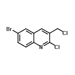 结构式 CAS# 948290-77-5, 6-溴-2-氯-3-(氯甲基)喹啉