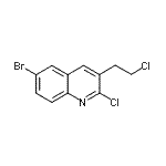 结构式 CAS# 948294-46-0, 6-溴-2-氯-3-(2-氯乙基)喹啉