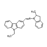structure of CAS# 94941-30-7, 1-(9-Ethyl-9H-carbazol-3-yl)-N-(2-methyl-2,3-dihydro-1H-indol-1-yl)methanimine;N-[(9-Eth<wbr>ylcarbazo<wbr>l-3-yl)me<wbr>thylene]-<wbr>2-methyl-<wbr>1-indolin<wbr>ylamine