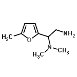 structure of CAS# 953749-60-5, N<sup>1</sup>,N<sup>1</sup>-Dimethyl-1-(5-methyl-2-furyl)-1,2-ethanediamine;[2-amino-1-(5-methyl(2-furyl))ethyl]dimethylamine;N-[2-Amino-1-(5-methyl-2-furyl)ethyl]-N,N-dimethylamine;N<sup>1</sup>,N<sup>1</sup>-dimethyl<wbr>-1-(5-met<wbr>hyl-2-fur<wbr>yl)-1,2-e<wbr>thanediam<wbr>ine
