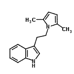 structure of CAS# 95399-28-3, 3-[2-(2,5-Dimethyl-1H-pyrrol-1-yl)ethyl]-1H-indole;3-[2-(2,5-dimethylpyrrolyl)ethyl]indole;BAS 01191378;Bionet2_001203