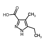 结构式 CAS# 957129-38-3, 5-乙基-4-甲基-1H-吡唑-3-羧酸