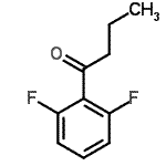 structure of CAS# 95727-77-8, 1-(2,6-Difluorophenyl)-1-butanone;1-(2,6-Difluorophenyl)-1-butanone #;ZINC00159556