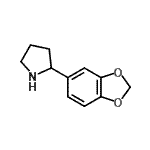 structure of CAS# 95849-38-0, 2-(1,3-Benzodioxol-5-yl)pyrrolidine;2-(2H-1,3-benzodioxol-5-yl)pyrrolidine;2-Benzo[1,3]dioxol-5-yl-pyrrolidine;MFCD02663490