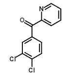 structure of CAS# 95898-75-2, (3,4-Dichlorophenyl)(2-pyridinyl)methanone;2-(3,4-Dichlorobenzoyl)pyridine