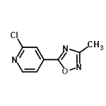 structure of CAS# 959240-51-8, 2-Chloro-4-(3-methyl-1,2,4-oxadiazol-5-yl)pyridine;2-Chloro-4-(3-methyl-[1,2,4]oxadiazol-5-yl)-pyridine;2-chloro-4-(3-methyl-1,2,4-oxadiazol-5-yl)pyridine;MFCD09864535