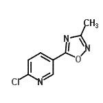 structure of CAS# 959240-62-1, 2-Chloro-5-(3-methyl-1,2,4-oxadiazol-5-yl)pyridine;5-(6-chloro(3-pyridyl))-3-methyl-1,2,4-oxadiazole;MFCD09864545